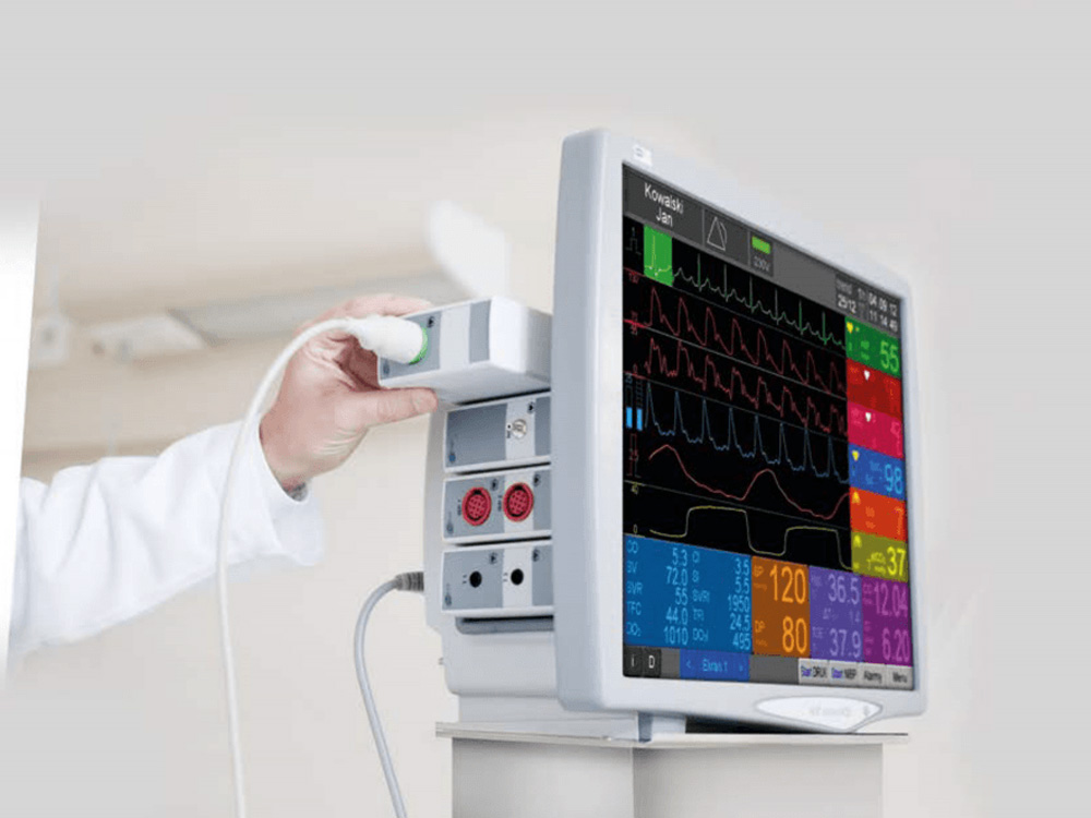 A prototype of the patient monitor housing was made using a 3DGence printer.